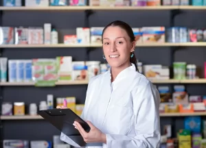 farmacêutica no trabalho