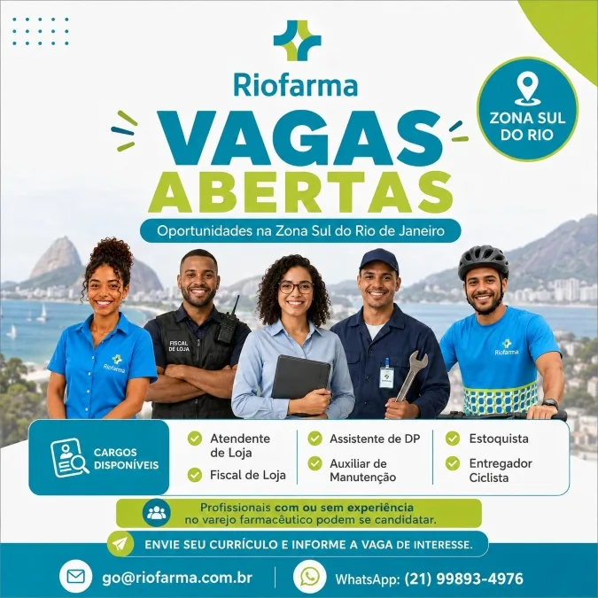 Riofarma anuncia oportunidades na Zona Sul do Rio de Janeiro